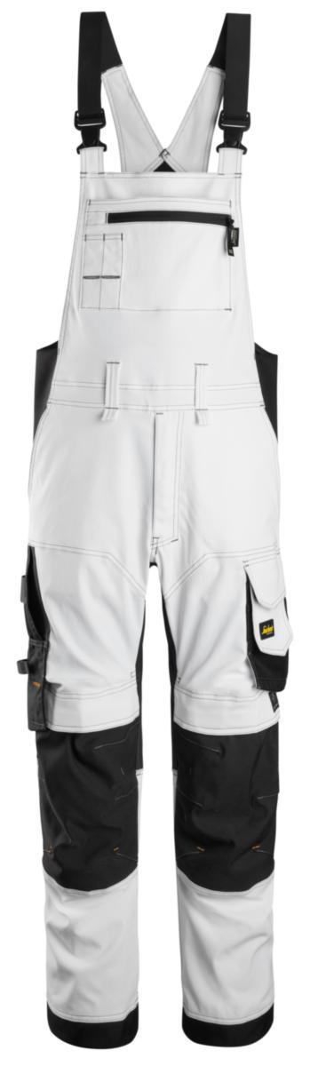 Hängslebyxa Snickers 6051 Stretch - HÄNGSLEBYXA SNICKERS 6051-0904 VIT/SVART AW STL 88