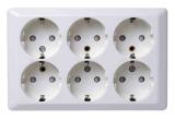 Wall socket 6-way socket with ground FV 16A