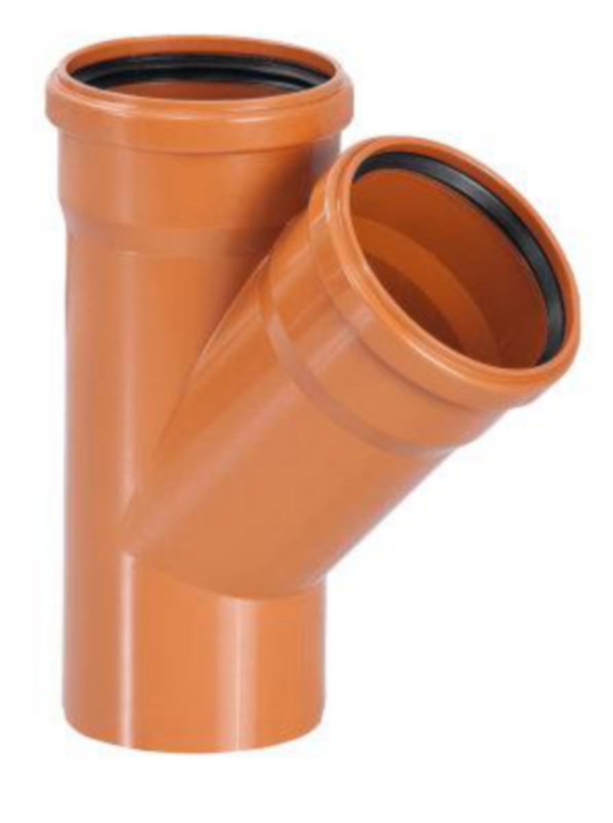 PVC Markgrenrör 45° med 2 muffar - 160x160x45GR PVC MARKGRENRÖR EN1401 PBB.5211