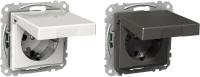 Wall socket inserts 1-way grounded with cover, Exxact