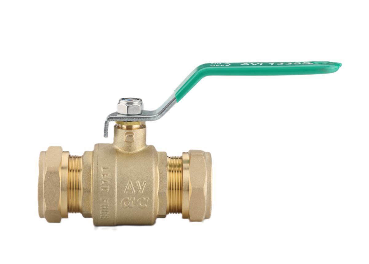 Ball Valve AVI 1335-S Lead-Free, a-collection - 28 BALLVALVE AVI 1335S NO LEAD BRASS COMPRESSION PN16