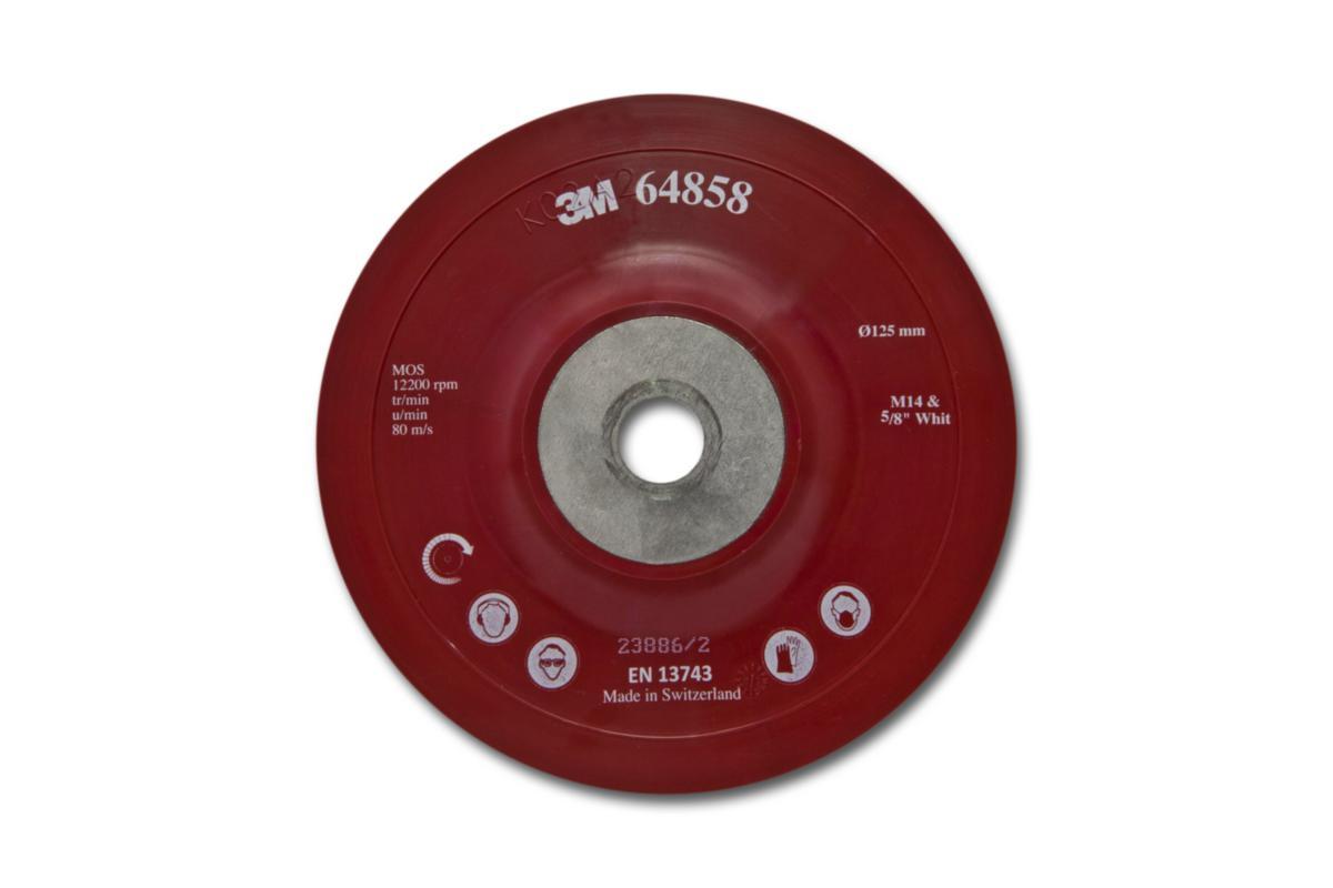 Support plate for 3M fiber round - SEMI-FLEX FIBRE WHEEL SUPPORT 125MM X 5:8". +M14 10 PCS/STS.