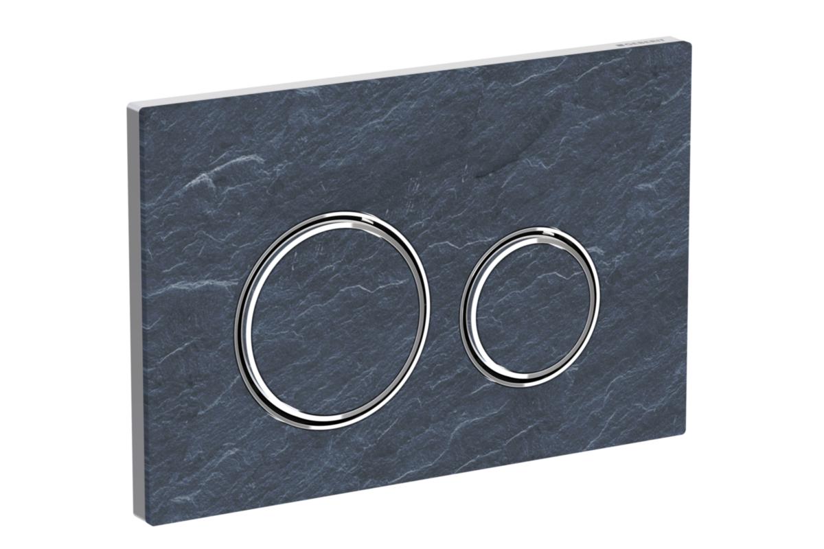 Tryckplatta Sigma 21, Geberit - GEBERIT SPOLPLATTA SIGMA 50 ROUND, DUBBEL, KROM/SKIFFER