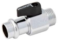 Ballofix Ball Valves, Chrome-Plated with Handle, Press End x External Thread