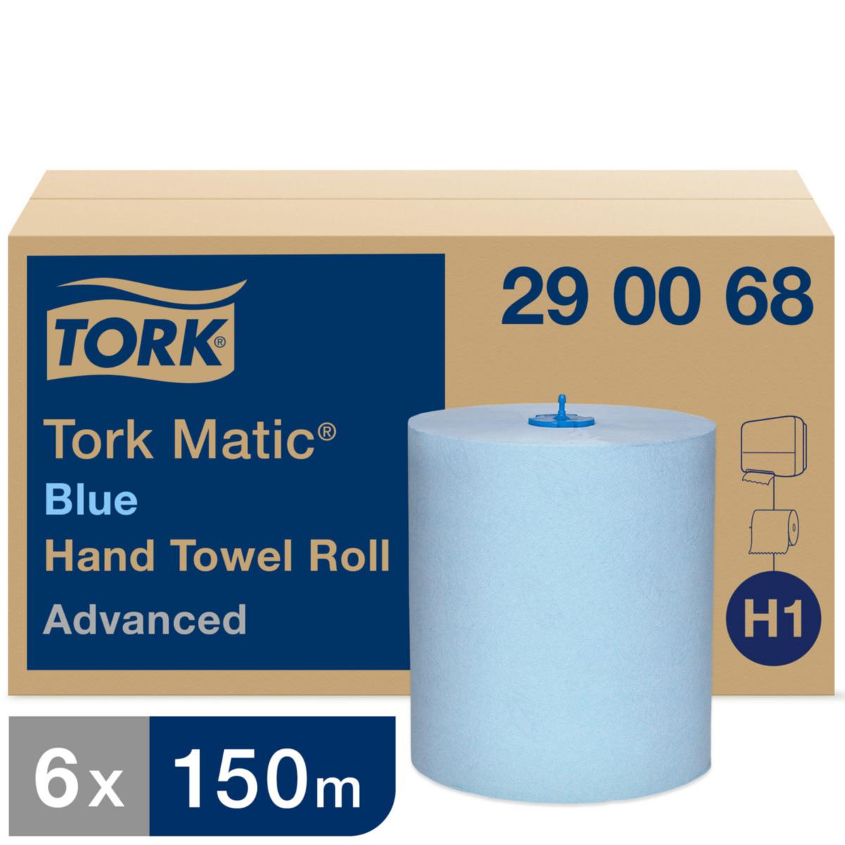 Handduk Tork Matic H1 - TORKRULLE HANDDUK MATRIC BLÅ H1 150M/RULLE 6 RL/FRP 290068