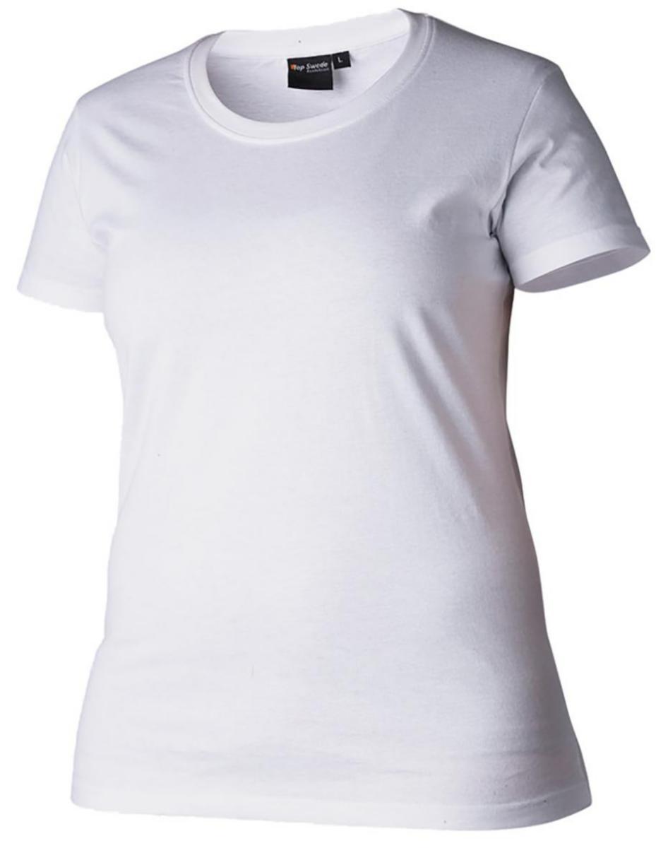 T-shirt Top Swede 204 dam - T-SHIRT TOPSWEDE 204119 DAM STRETCH RUND HALS VIT L