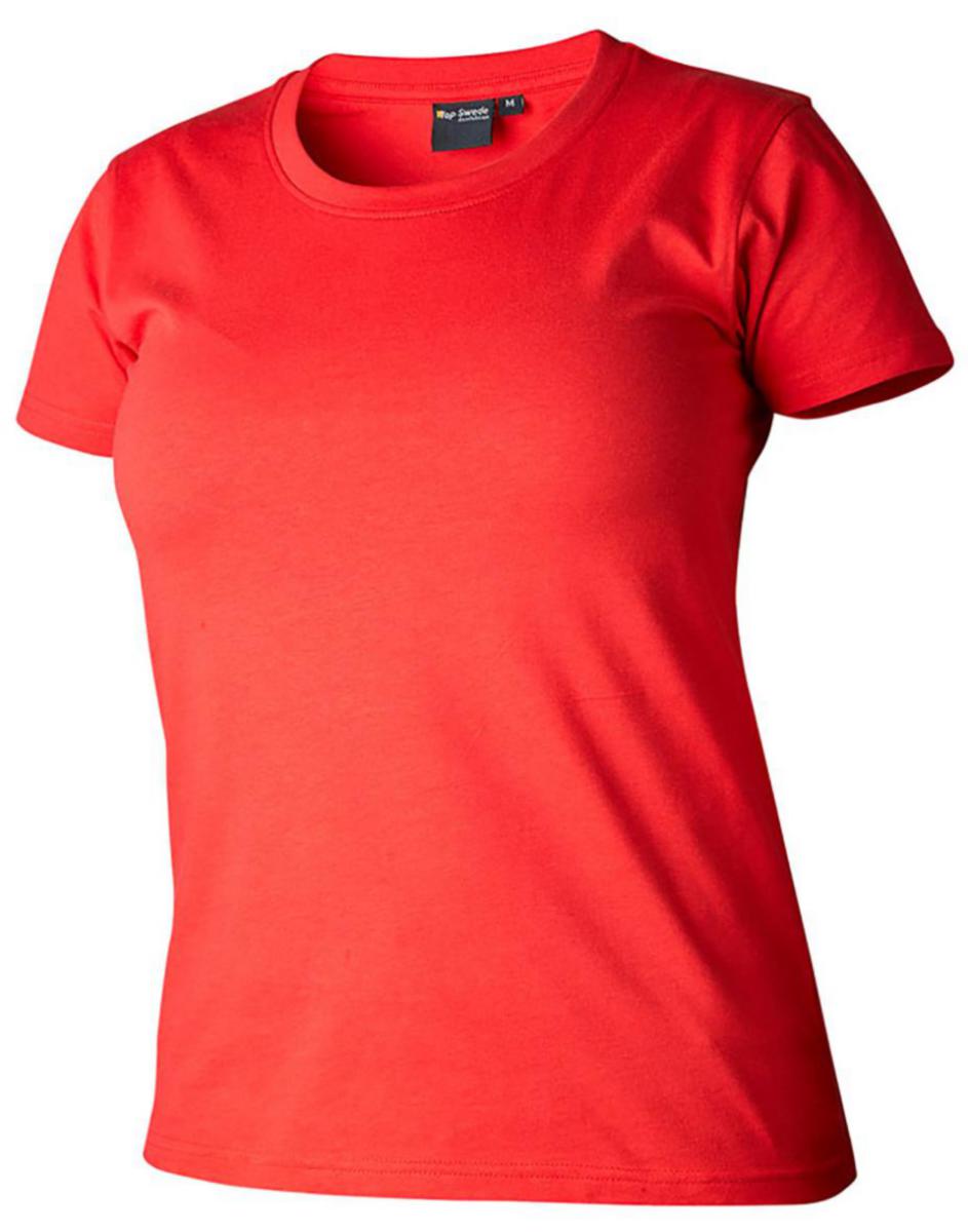 T-shirt Top Swede 204 dam - T-SHIRT TOPSWEDE 204119 DAM STRETCH RUND HALS RÖD M