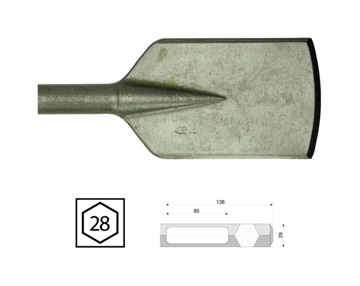 Asfaltmejsel HiKOKI Premium - ASFALTMEJSEL HIKOKI PREMIUM 28MM HEX 125X500MM