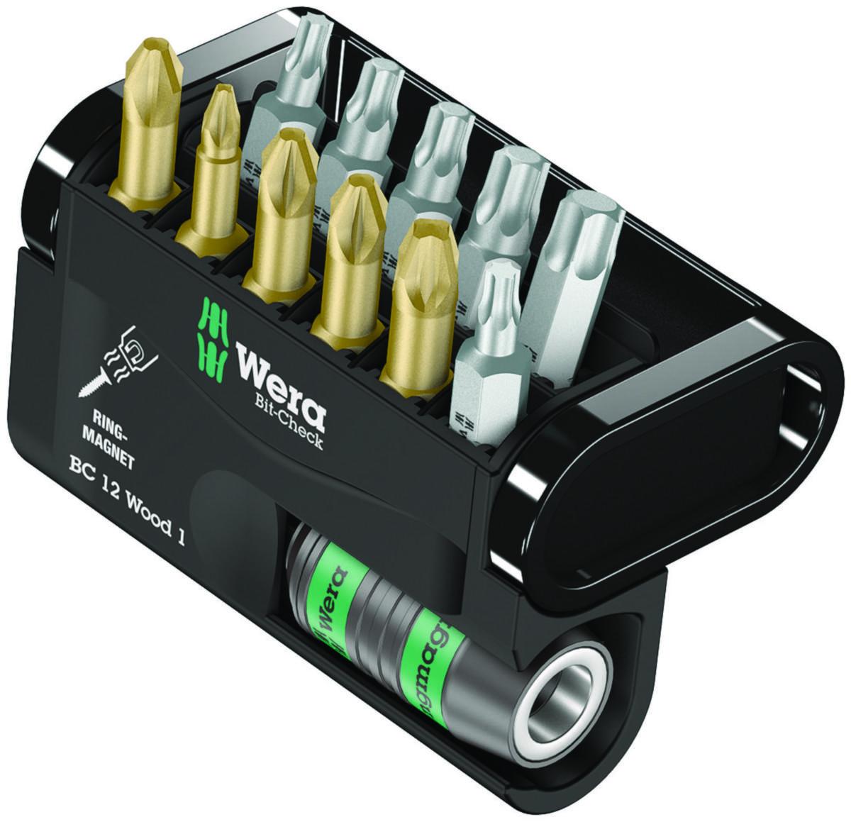 Bitskassett Wera Bit-Check 12 Wood 1 - BITSKASSETT WERA BIT-CHECK 12 WOOD 1 11 BITS+HÅLLARE