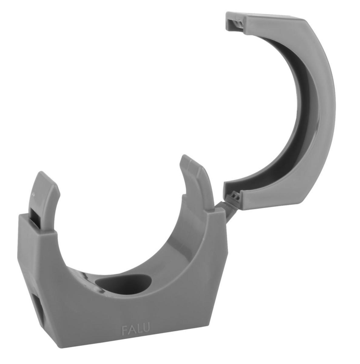 Pipe clamp with lockable overflow, Faluplast - TUBE CLAMP 50MM LOCKABLE GREY FP 18211