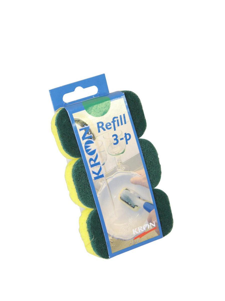 Diskborste m svamp Refill - DISKB M SVAMP REFILL GRÖN REFILL GRÖN 3-PACK