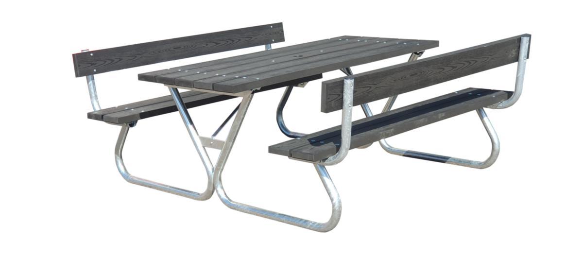 Bänkbord med rygg, 180 cm, komposit, Robust - BÄNKBORD ROBUST MED RYGG 180 CM SVART KOMPOSIT