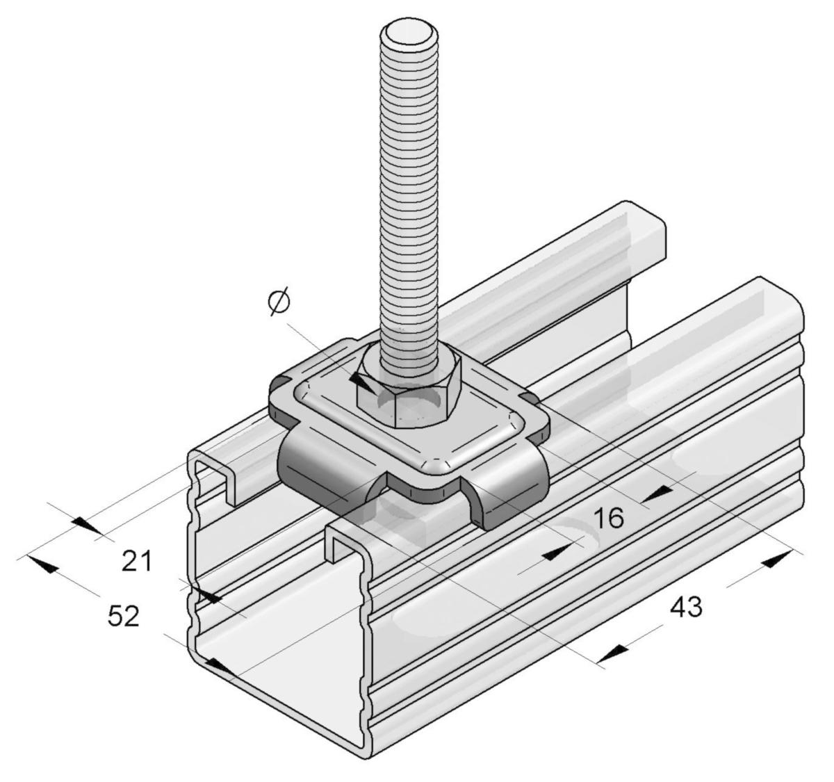 Rail washer for EF Stex 45, MEFA - EF STEX PROFILE HOLDER 13 FZV. ERGOFAST