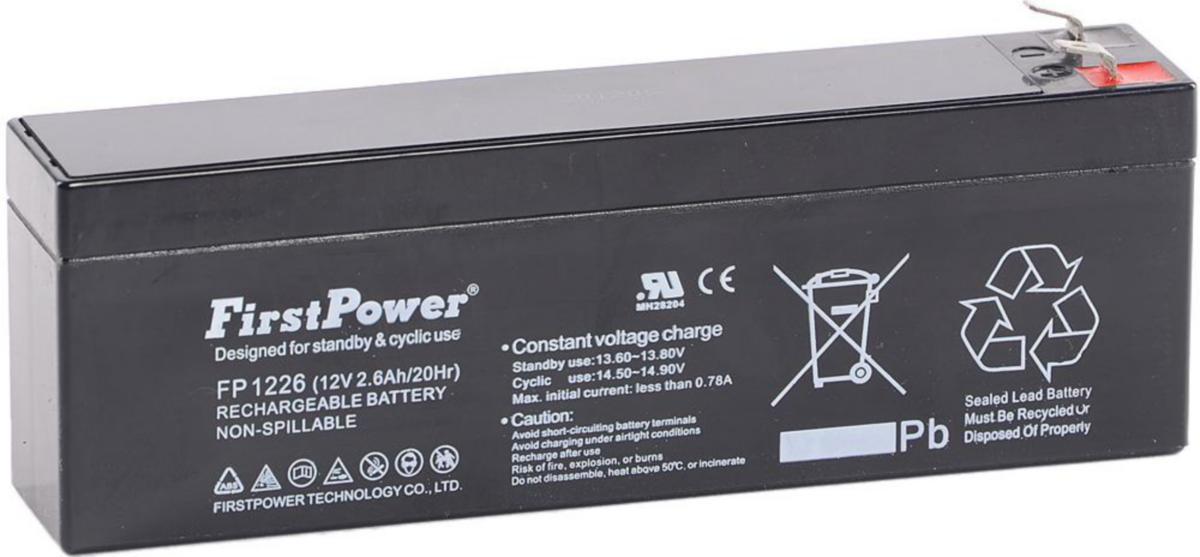 Blybatteri FirstPower Vrla - BATTERI VRLA 12V 2,6AH FIRSTPOWER FP1226