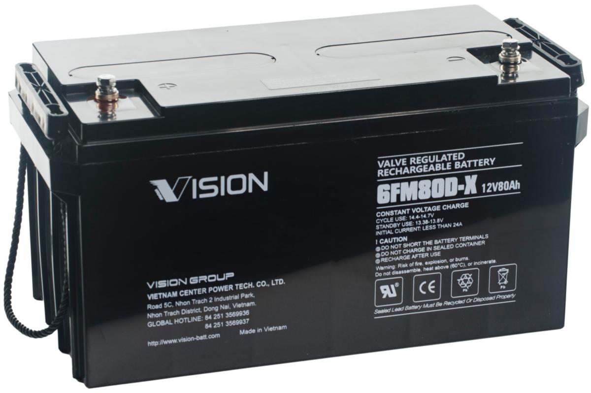 Blybatteri Vision Vrla - BATTERI VRLA 12V 80AH VISION 6FM80