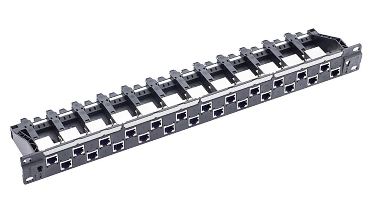 Patchpanel 19" 24xC6s - PATCHPANEL 1U 24XC6S SVART PP-24PT PC-19" 1U-24X-C6/S-BK