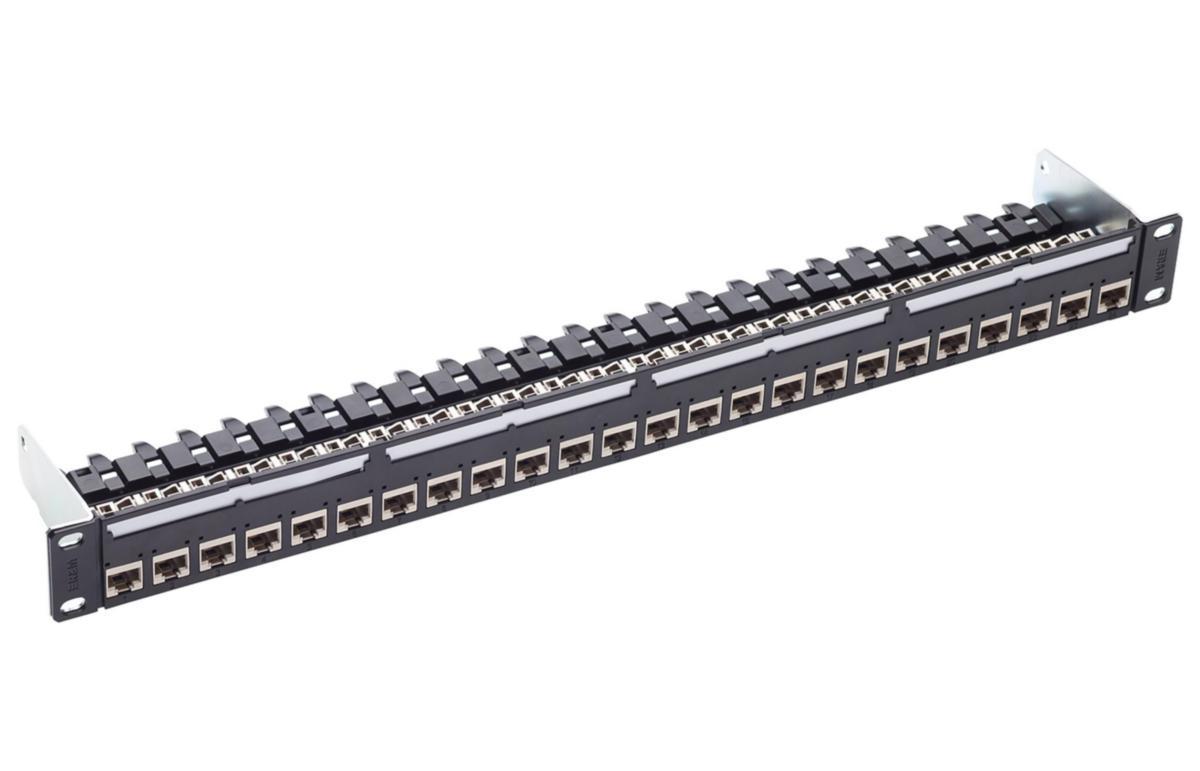 Patchpanel 19" 24xEL C6As - PATCH PANEL 24XELC6AS SV PP-24PT-PC-19"-1U-24X-EL/S-BK