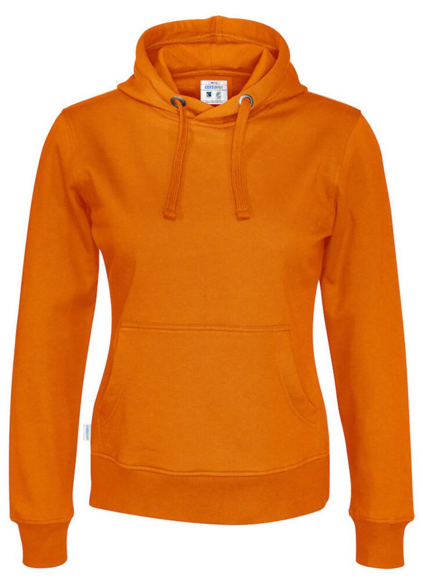 Tröja Cottover huva 141001 dam - HOODTRÖJA HOOD LADY ORANGE DAM S