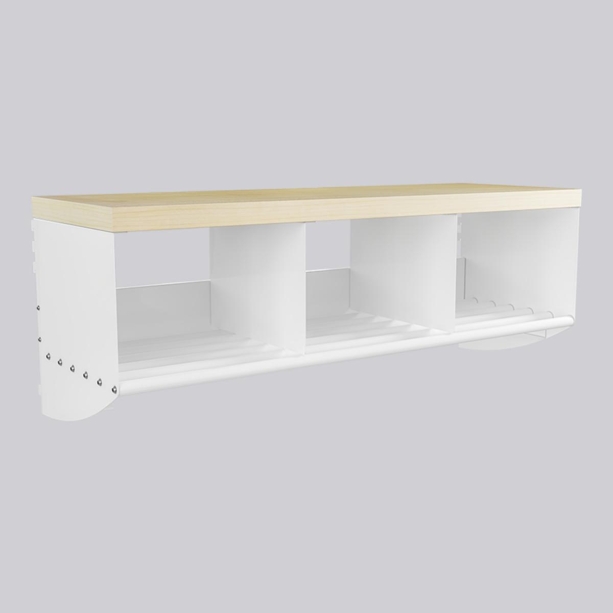 Skohylla/Sittbänk Hyllteknik Basic - SKOHYLLA/SITTBÄNK BASIC 500MM - VIT/BOK