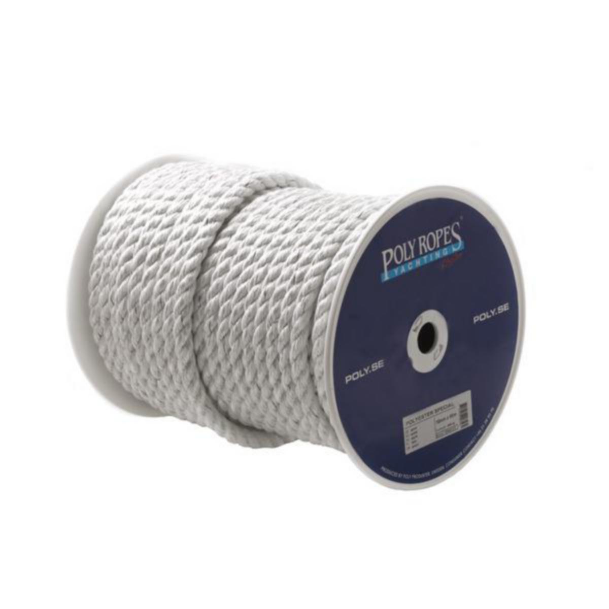 Poly ropes Silkelina 500 m Braided Polyester Rope White