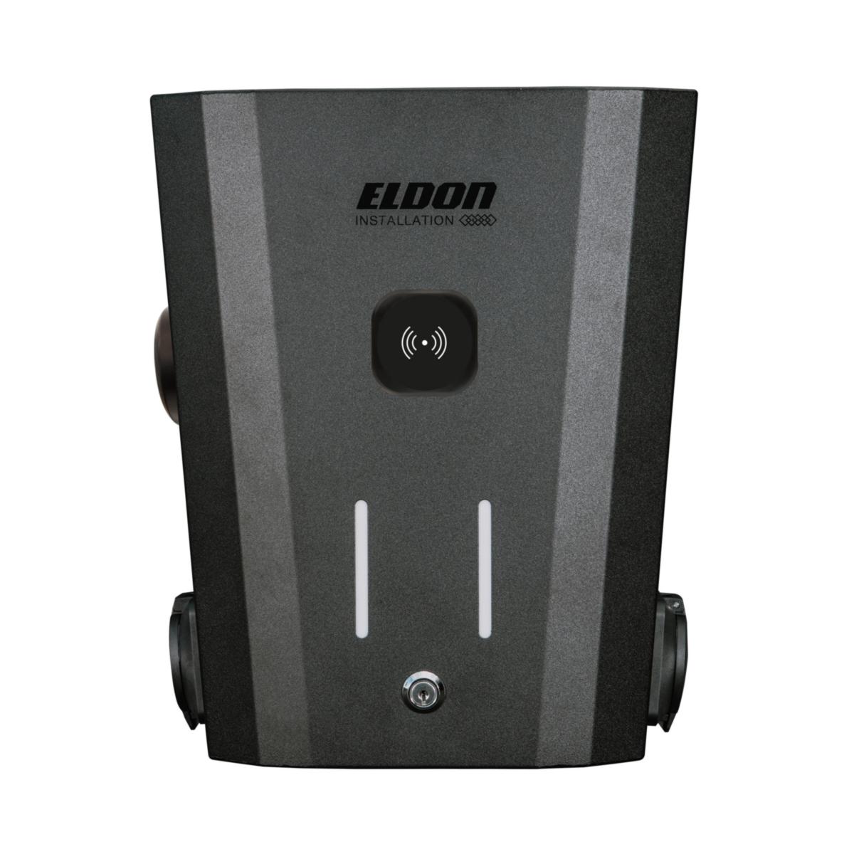 Laddbox 2x22 kW, 4G med överspänningsskydd - LADDBOX 2X22KW 4G RFID ÖSP ELBDC3324GRÖ
