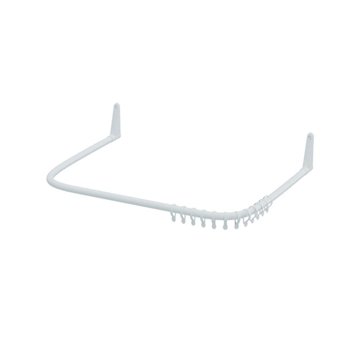 SHOWER CURTAIN RAIL U-shape 121 - SHOWER CURTAIN RAIL 121 85X95X U-SHAPED ANGLE WHITE