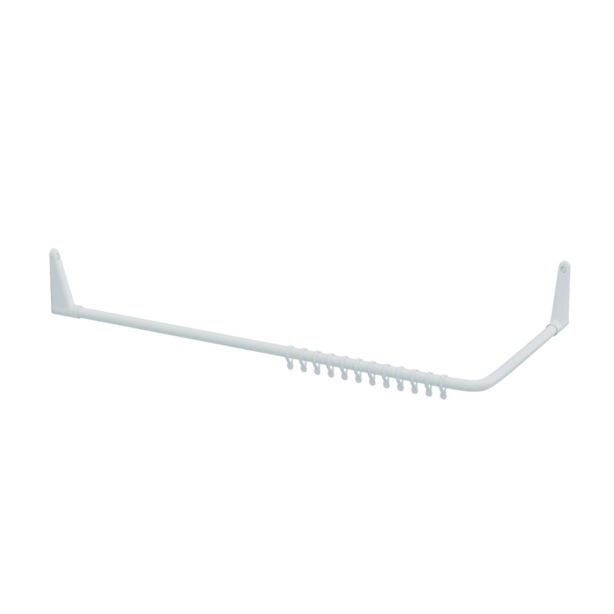Shower CURTAIN rail L-shape 118, 119 - SHOWER CURTAIN RAIL 11890 L-SHAPED ANGLE WHITE