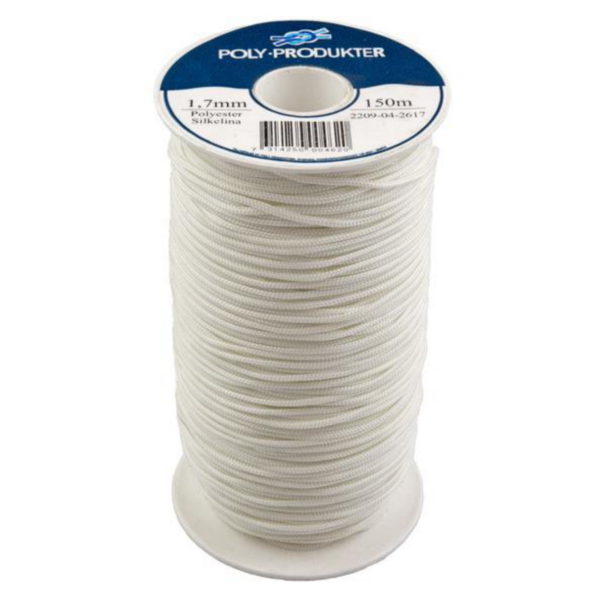 Poly ropes Silkelina 500 m Braided Polyester Rope White