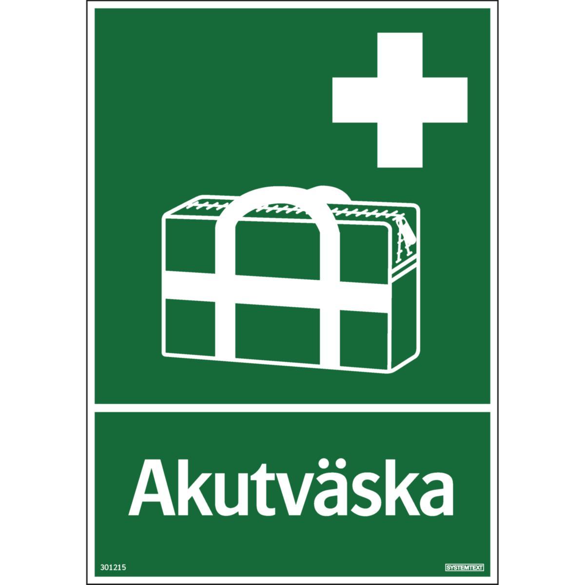 Skylt "Akutväska" - SKYLT "AKUTVÄSKA" 148X210 MM HÅRDPLAST