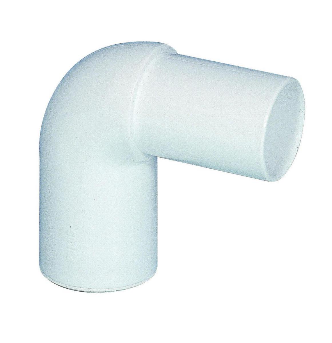 Böj 90° instick/slätända, PP, Purus - 40/90GR. BÖJ VIT INSTICK-SLÄT- ÄNDA