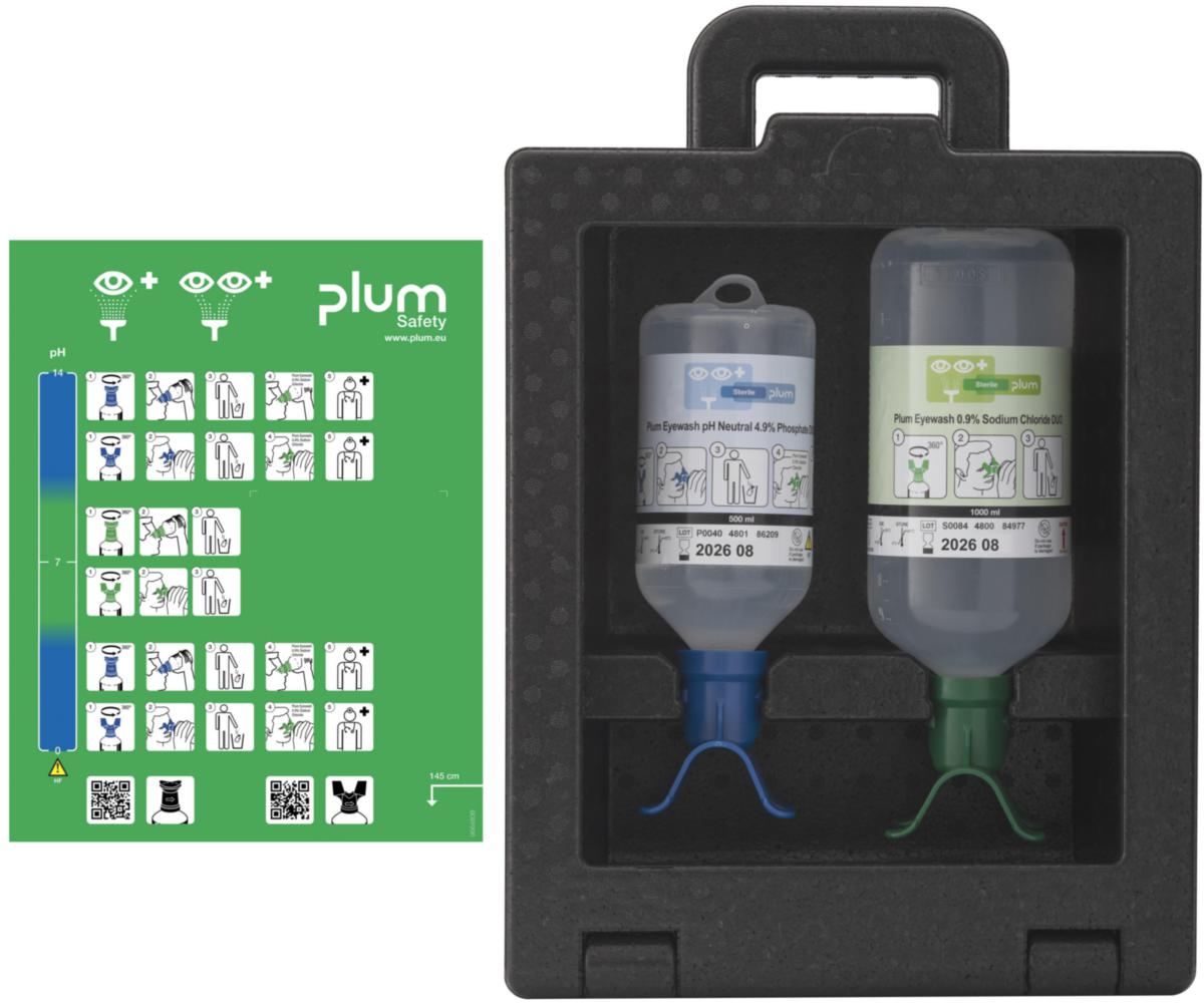 Ögonduschbox iBox Plum - ÖGONSKÖLJ BOX PLUM IBOX 2 1x500ML EYEWASH + 1L NaCl