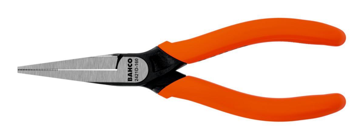 Compact Snipe Needle Nose Pliers with Orange PVC Handle, BAHCO