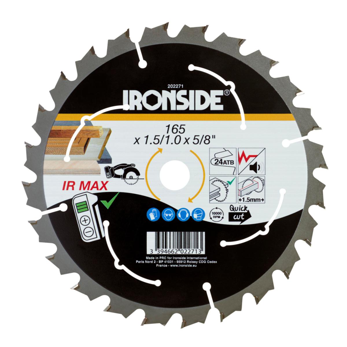 Cirkelsågklinga Ironside Extra tunn - CIRKELSÅGKLINGA IRONSIDE 165MM 24T TUNNTRÄ H5/8"(15,87)202271