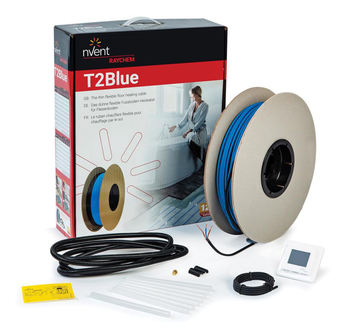 Heating cable package with digital thermostat, 10W / m - UNDERFLOOR HEATING CABLE 10W/M R-BL-A-80M/SENZ