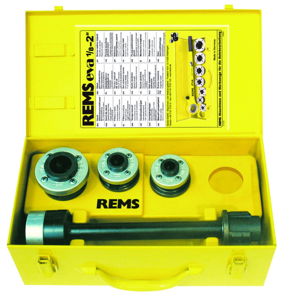 Gänghuvuden REMS S Set R 3/8-1/2-3/4" - GÄNGHUVUD S SET REMS 3/8"-1/2"-3/4"