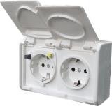 Wall outlet NRCD 24 SM with external earth fault switch IP44, Norwesco