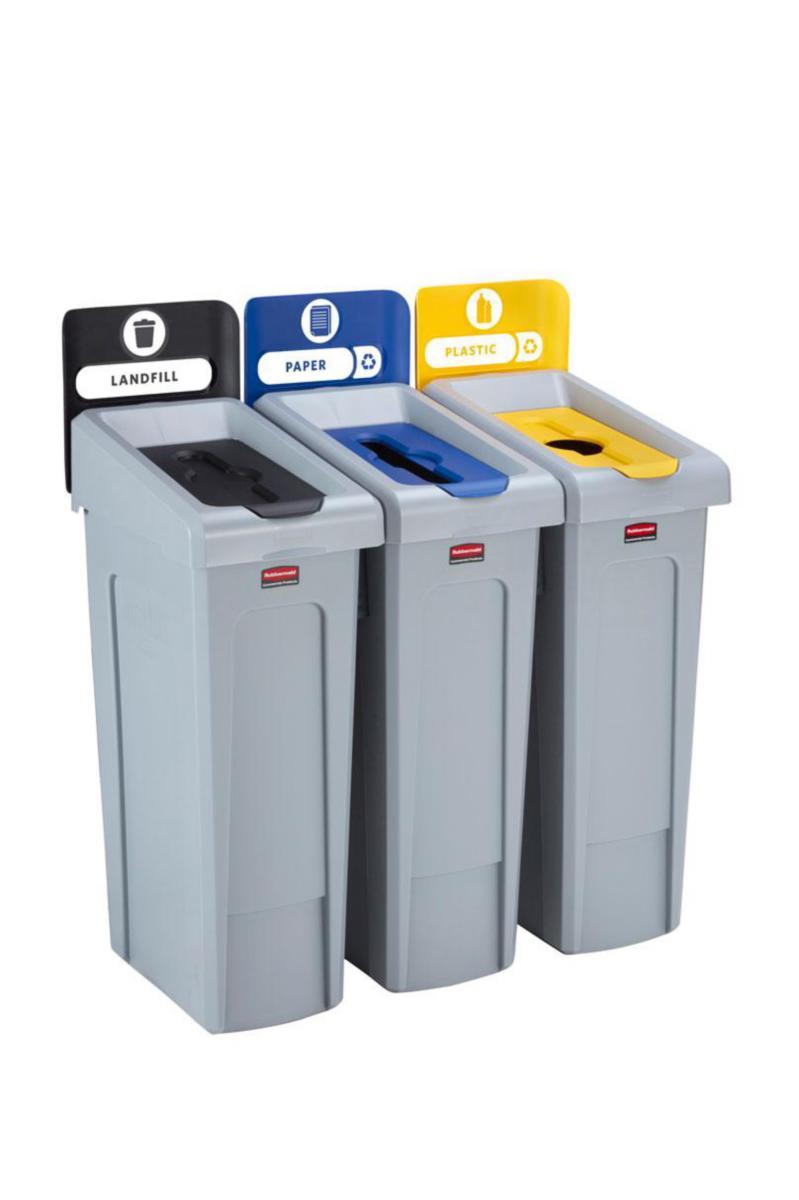 Sorteringsstation Slim Jim - SORTERINGSTATION SLIMJIM 3-DEL DEPONI PAPPER. PLAST
