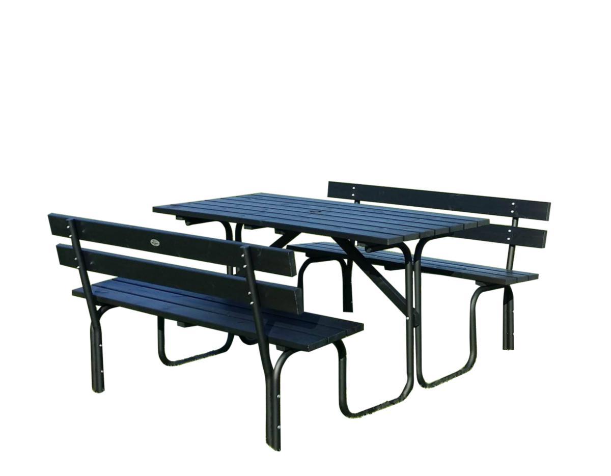 Bänkbord med rygg, 100 cm, Stålpicknick - BÄNKBORD STÅLPICKNICK 100 CM SVARTLASYR