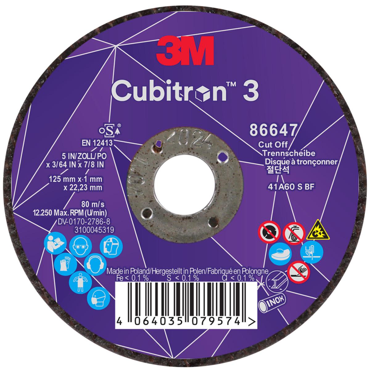 Kapskiva 3M Cubitron 3 Typ 41 - KAPSKIVA 3M CUBITRON 3 125X1X22,23 T41