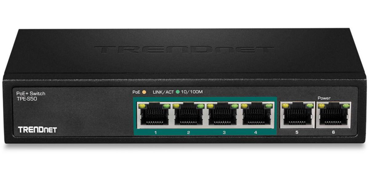 Switch TPE-S/T PoE - SWITCH 6X10/100MB POE+(4) TPE-S50
