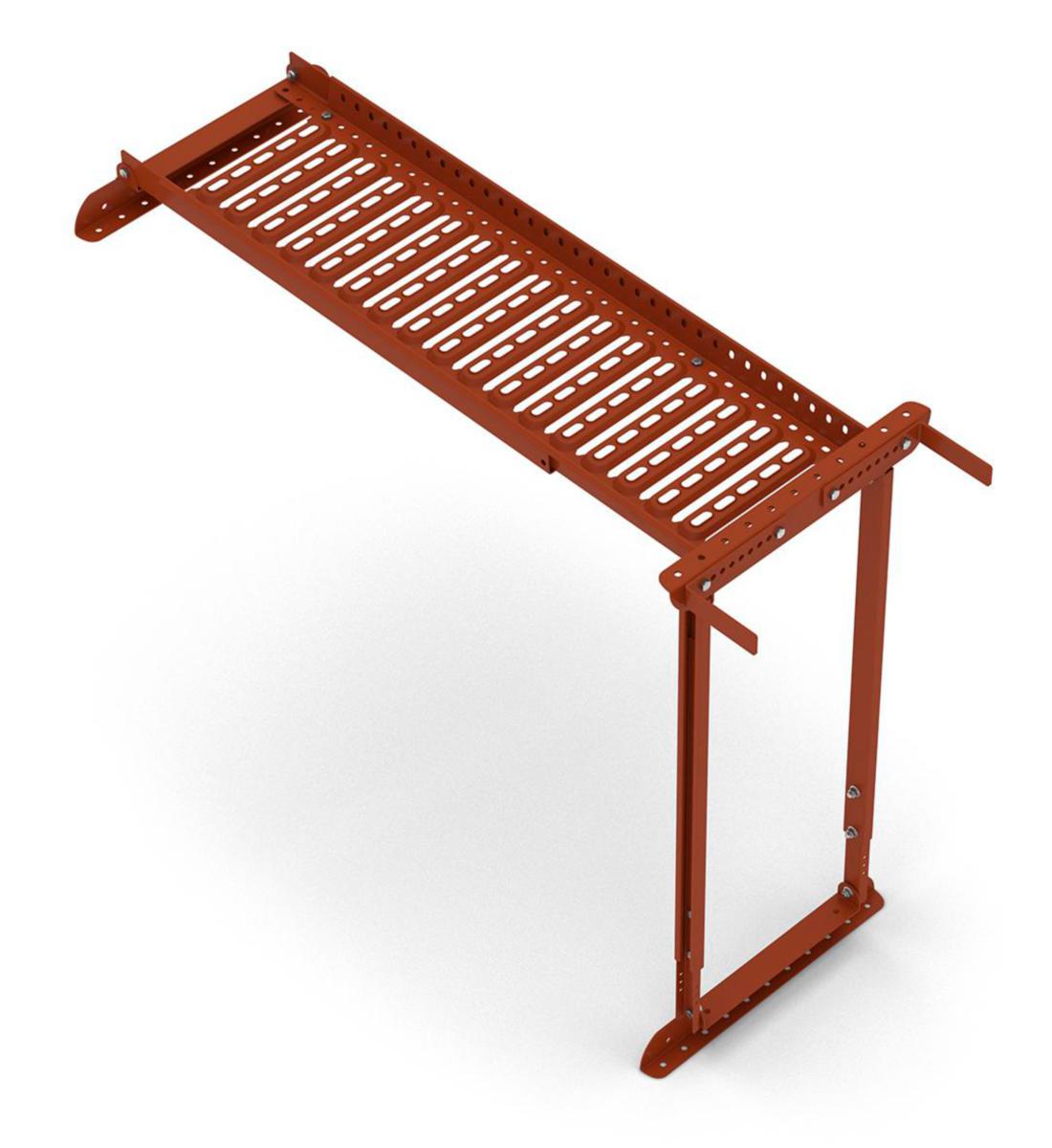 Skorstensplattform, Weland Stål - SKORSTENSPLATTF 1200X350 FÄLLB T-RÖD ( TPF1218 )