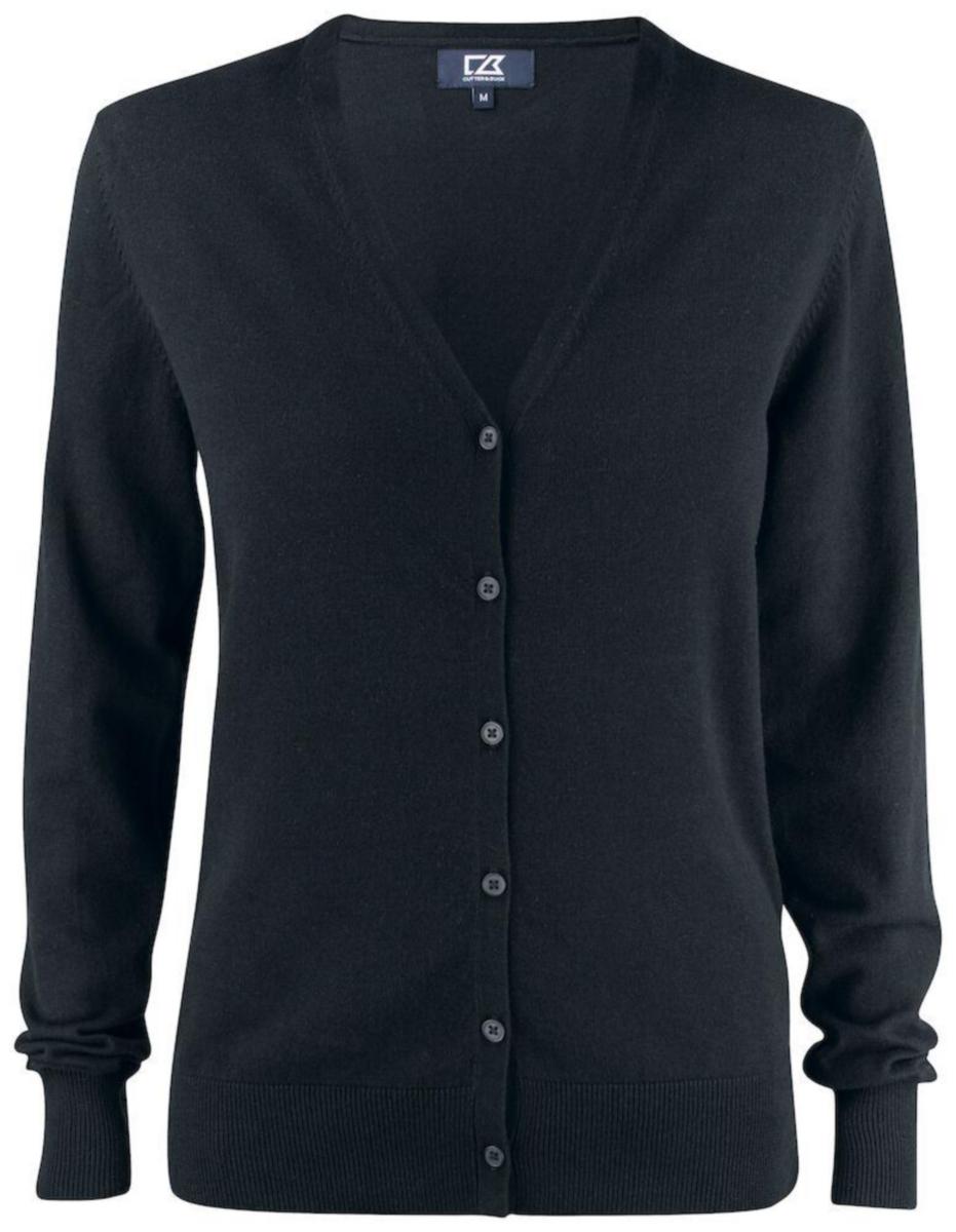 Cardigan Cutter & Buck Oakville dam - CARDIGAN CUTTER&BUCK OAKVILLE DAM SVART STL L