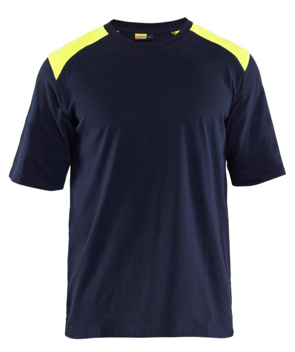 T-shirt Blåkläder 3476-1737 - T-SHIRT BLK 3476-1738 MARIN/GUL FLAM STL S