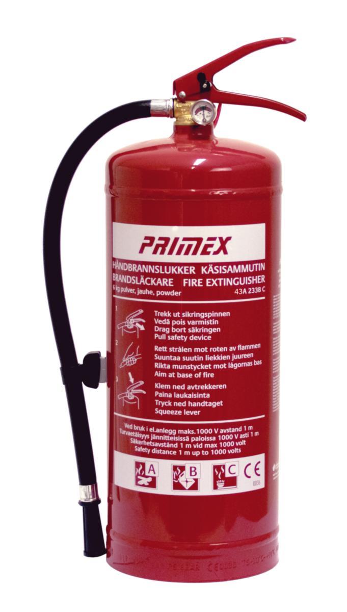 Brandsläckare Dafo Pulver Primex PK - BRANDSLÄCKARE PULVER 6 KG PRIMEX PK 6 K 43A 233B C