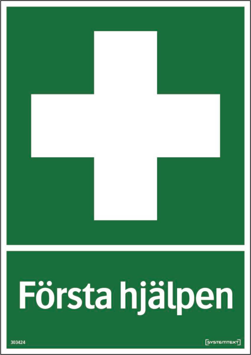 Nödskyltar "Första hjälpen" - SKYLT FÖRSTA HJÄLPEN DUBBELSID 210 X 297 MM HÅRDPLAST