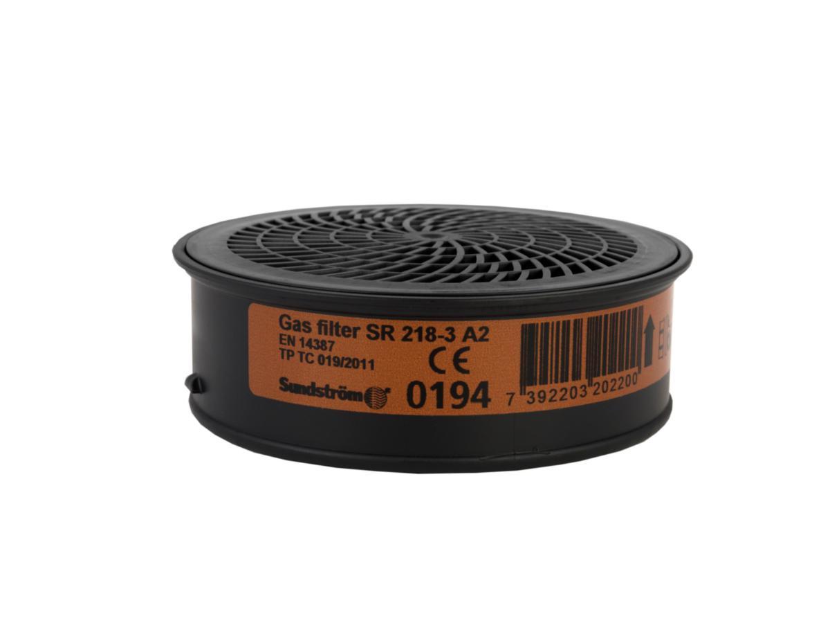 Filter till Andningsskydd Sundström helmask och halvmask - GASFILTER 218 A2