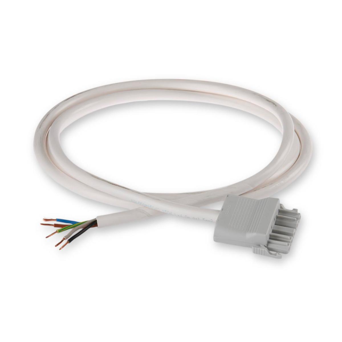 HF-kablage, RQQ 5G1,5 mm² med grå hylskontakt NCC52S.G och fri ände. - KABEL HAL FRI RQQ 5G1.5 2M NCL150T15020G