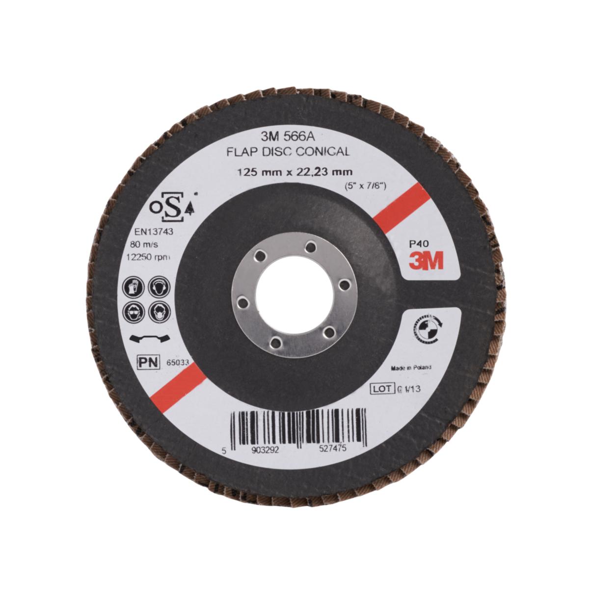 Flap discs 3M 566a - FLAP DISCS 3M 566A 125X22 GRID 40