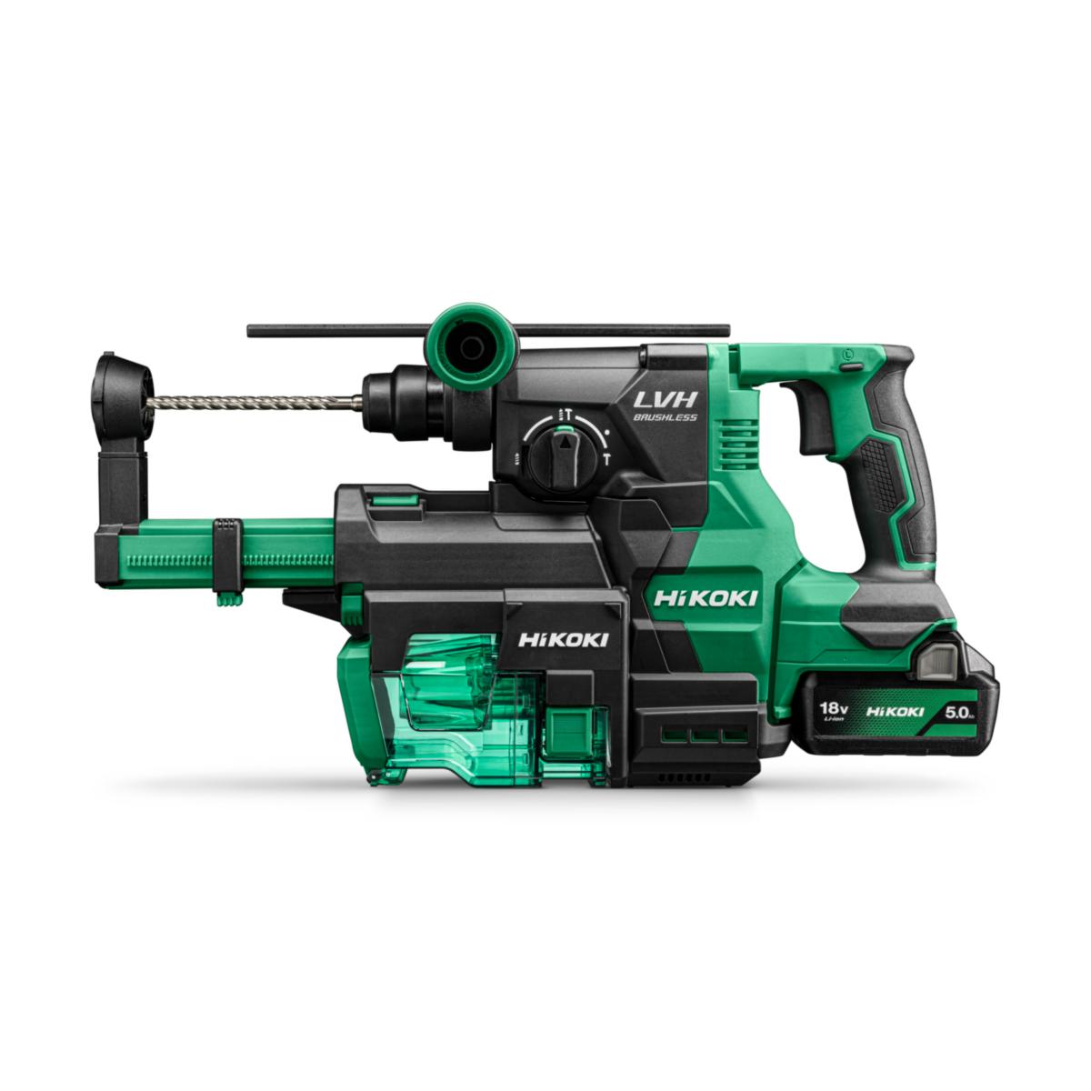 Combination Hammer HiKOKI DH1826DA with Dust Extraction - ROTARY HAMMER HIKOKI DH1826DA 18V DUST EXTRACTOR 2X5,0AH/CH