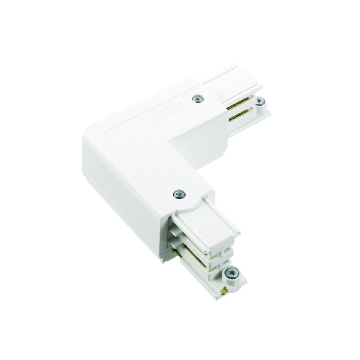 L-splice inner and outer corners for 3-phase contact rail, Global Trac - L-CONNECTOR WINGER WHITE